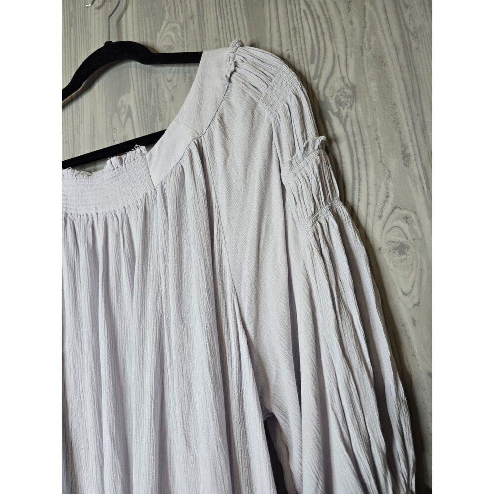 Free People Peasant Babydoll Dress Medium Light Gray - Picture 5 of 7